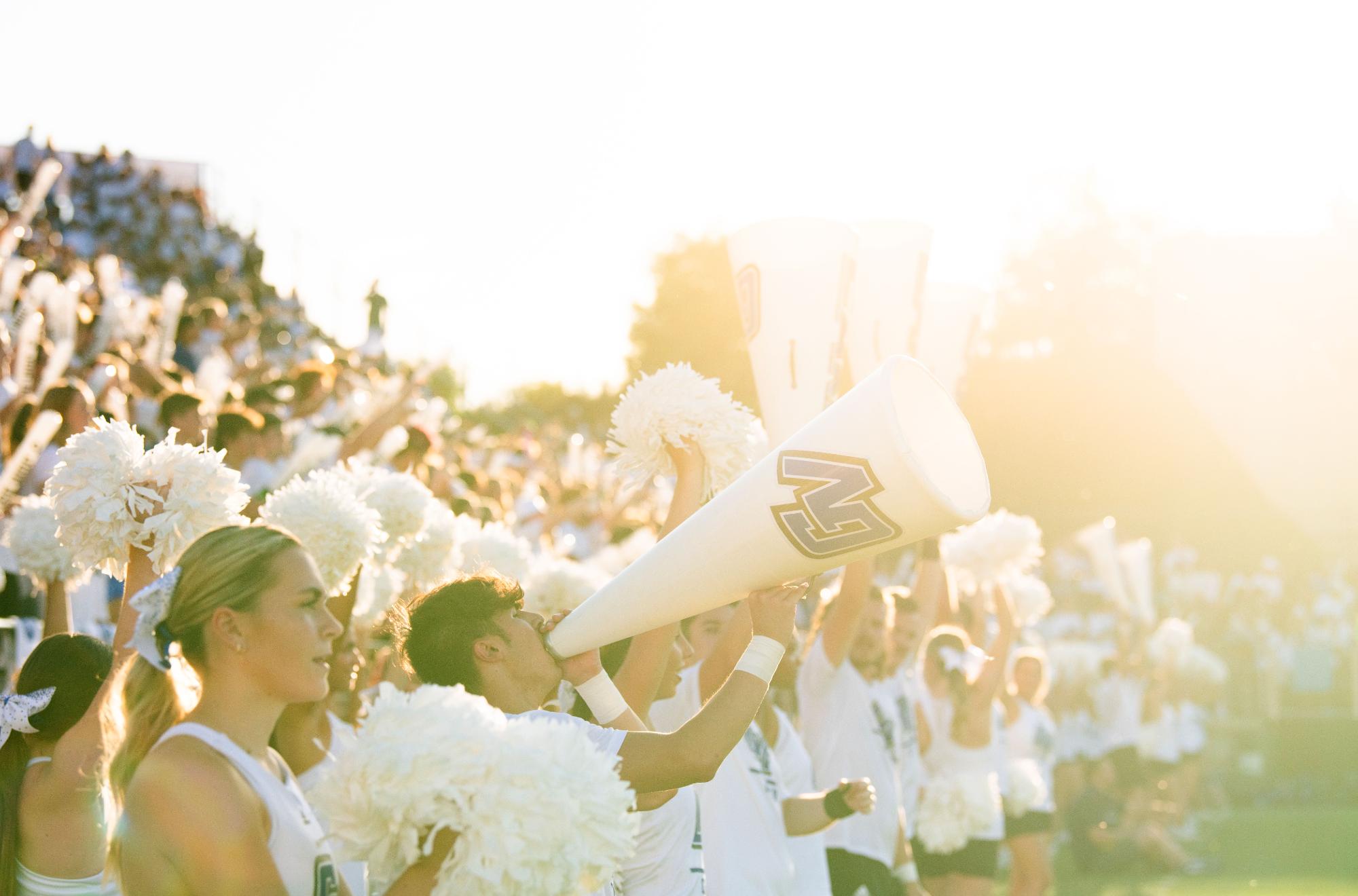 GVSU Cheerleaders at a football game